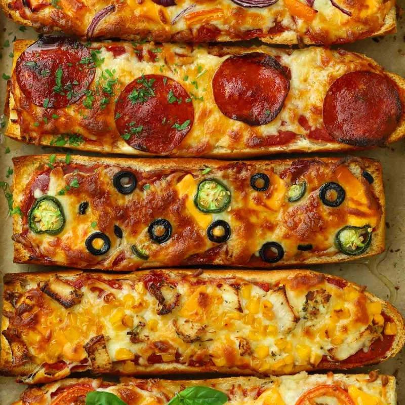 Adding Pizza Toppings to French Bread