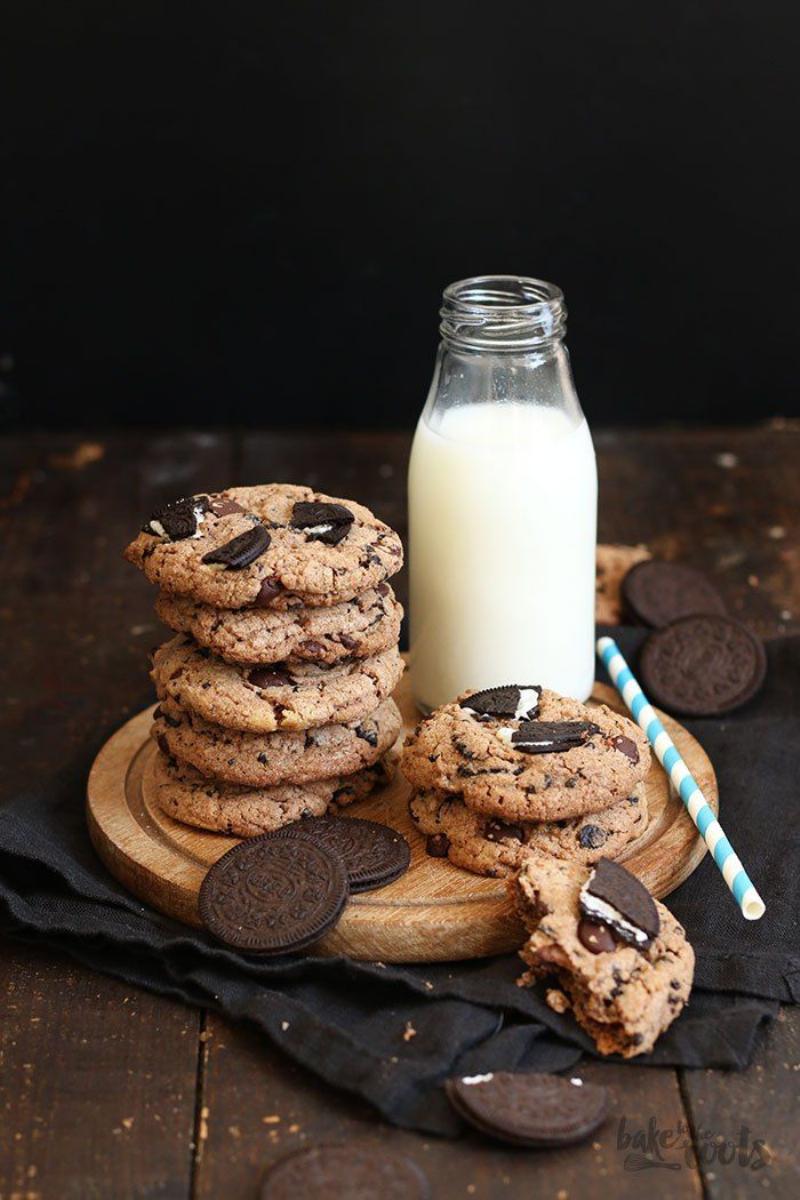 Assortment of Chocolate Cookies on a Wooden Board