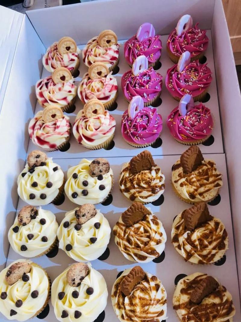 Assorted Cupcakes with Different Flavors and Decorations