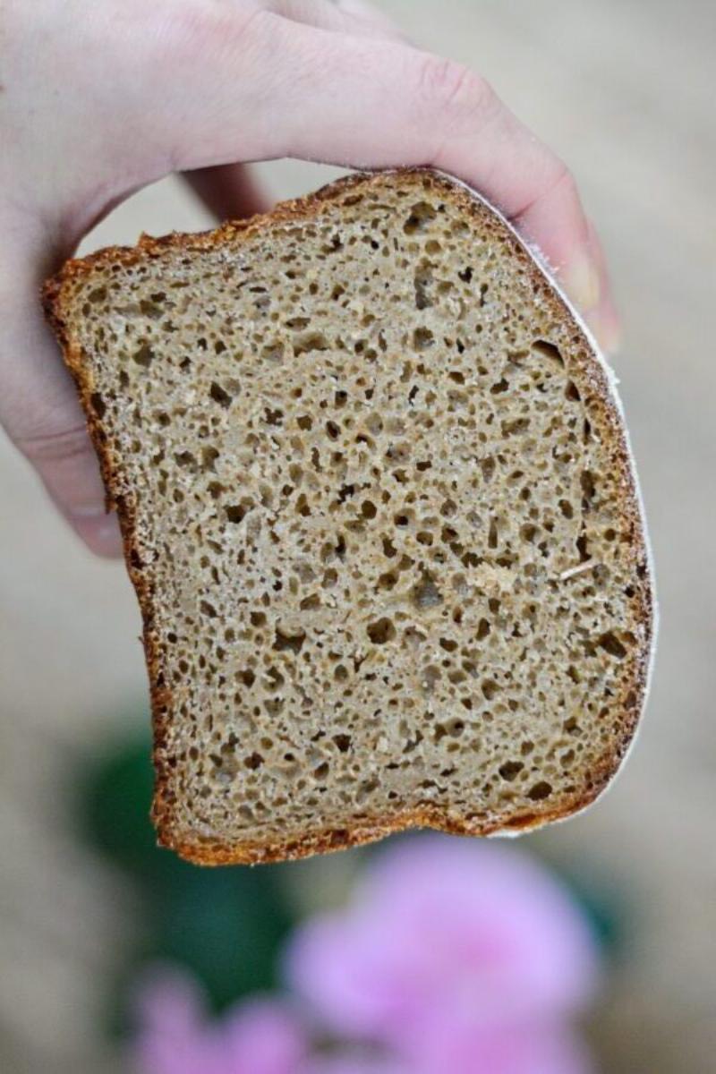 Freshly baked bread made with ancient grains