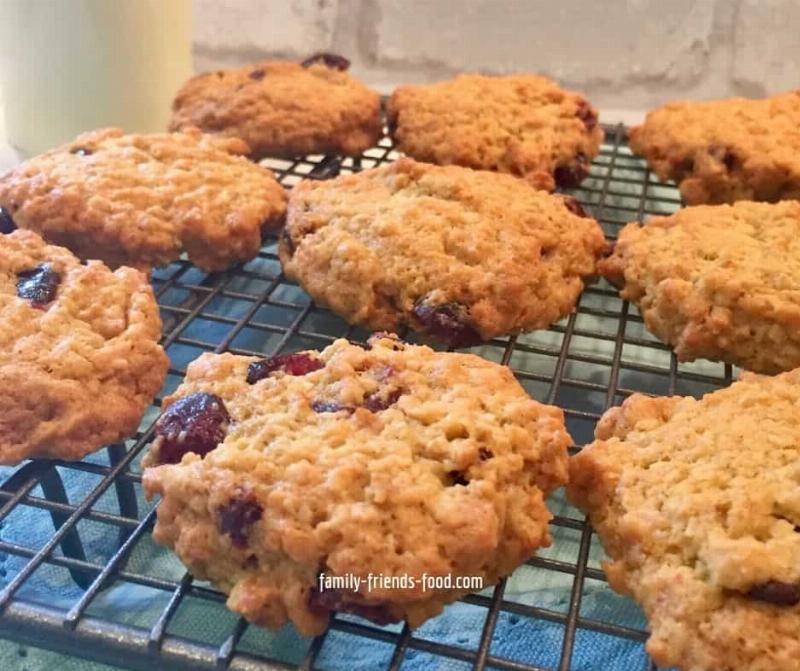 Baked Apple Oatmeal Cookies Cooling on Wire Rack