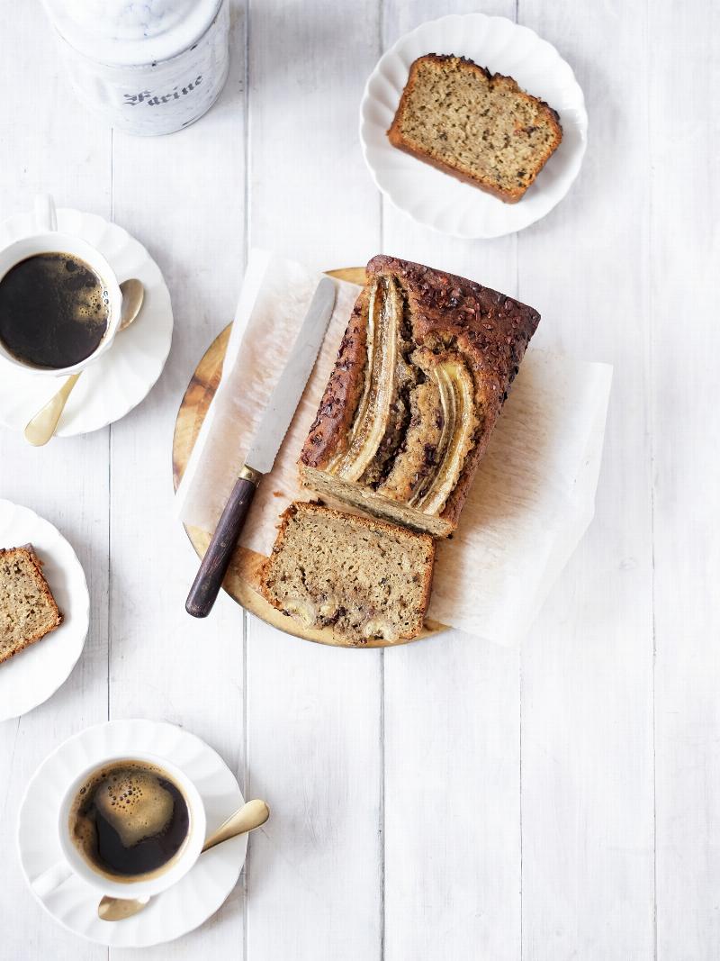 Baked Banana Bread on Wire Rack