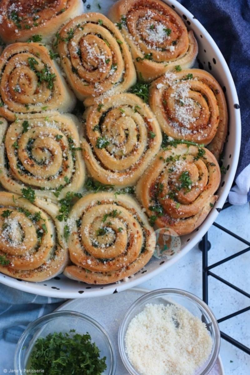 Freshly Baked Bread Rolls with Herbs