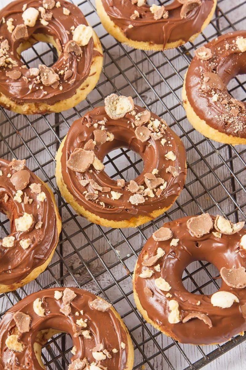 Baked Cake Donuts with Chocolate Glaze