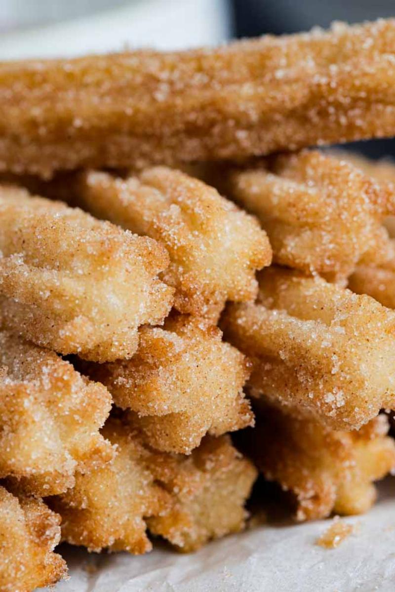 Baked Churros Coated in Cinnamon Sugar