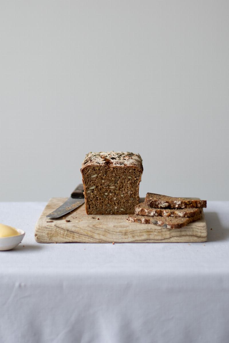 Baked Dark Rye Bread Loaf