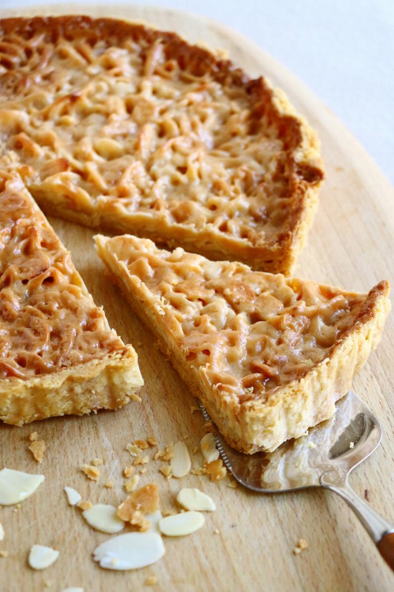 Baked flaky tart crust with a golden-brown finish