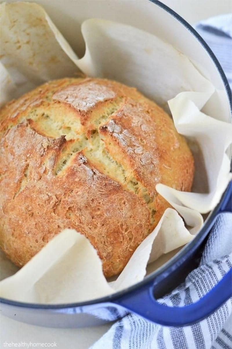 Baked gluten-free bread on a cooling rack