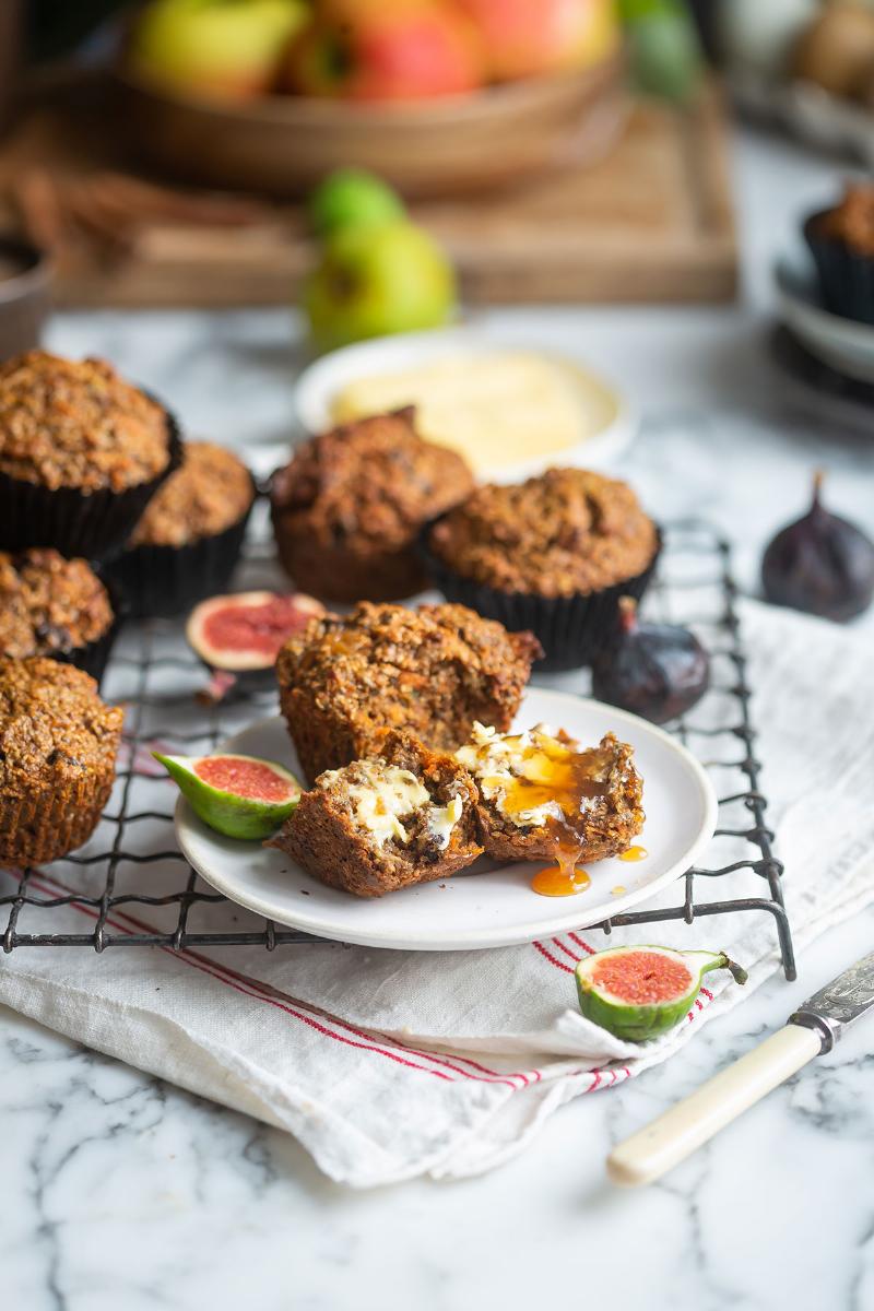 Perfectly baked gluten-free muffins cooling on a wire rack