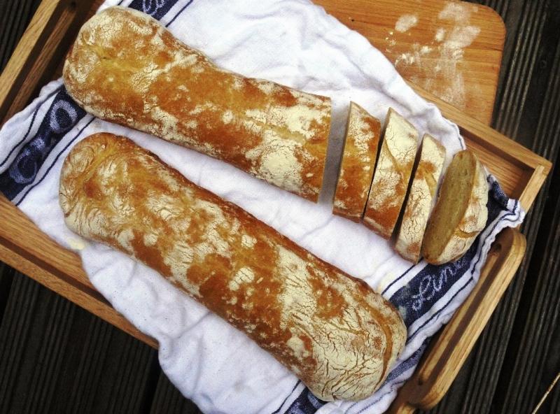 Baked Italian Ciabatta Bread