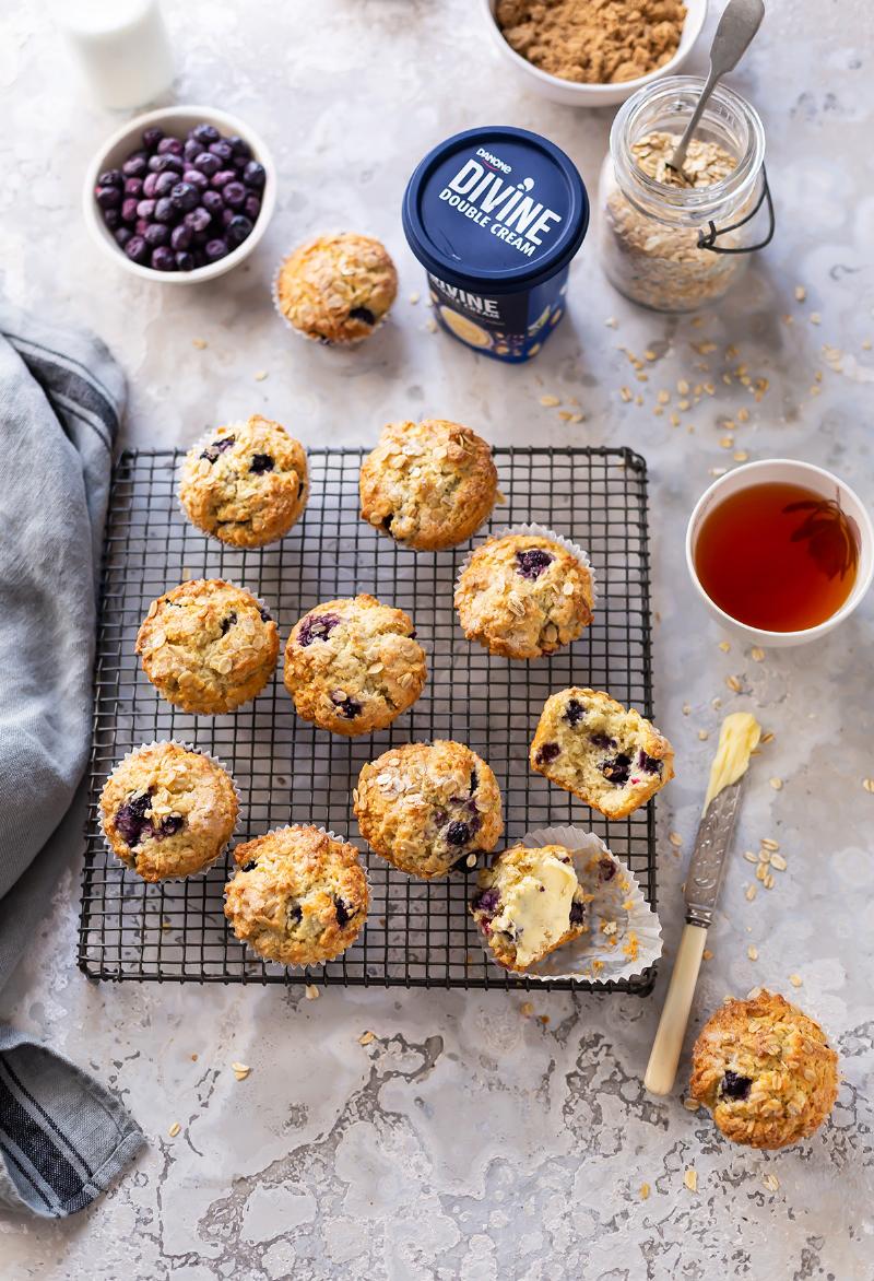 Freshly Baked Lemon Blueberry Muffins