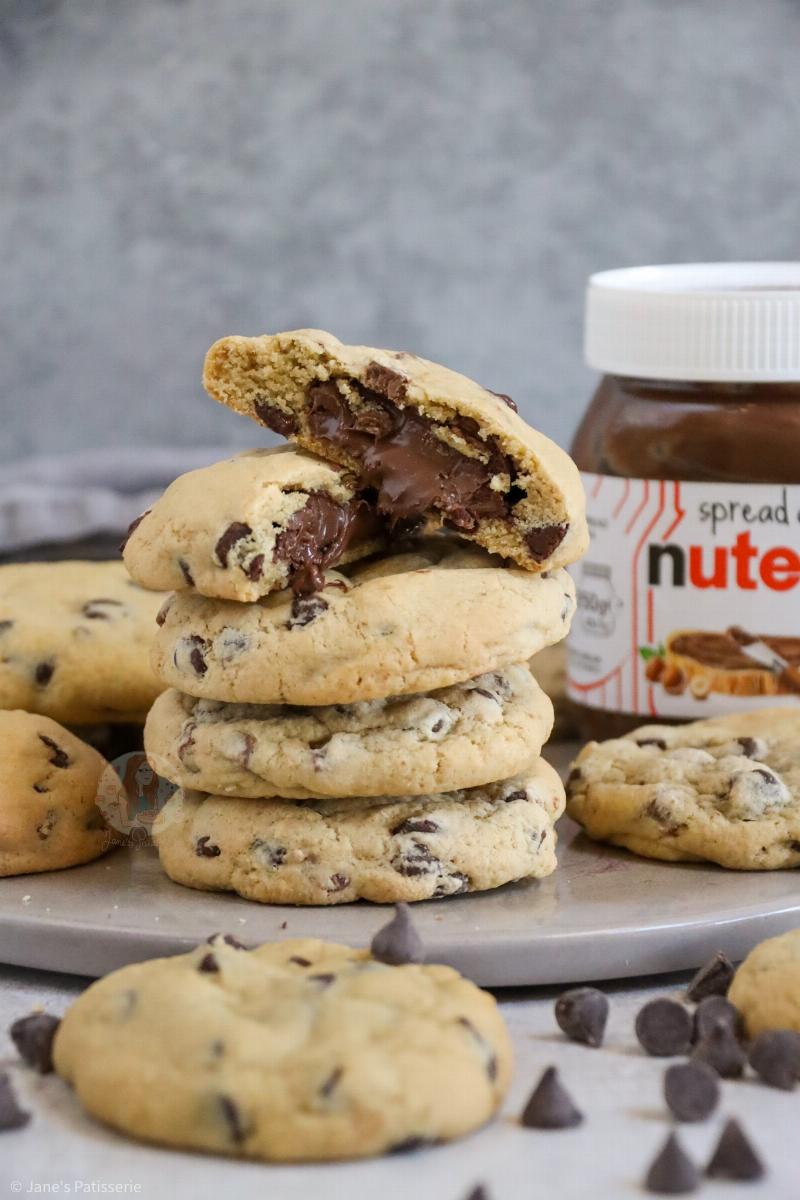 Baked Nutella Cookies on Tray