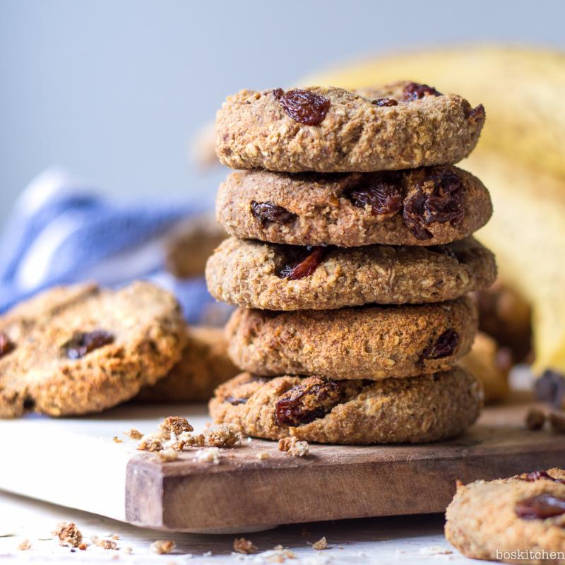 Baked Oatmeal Raisin Cookies Cooling on Rack