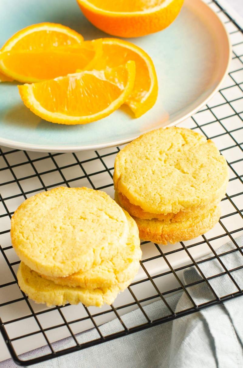 Orange Cookies Cooling on Wire Rack