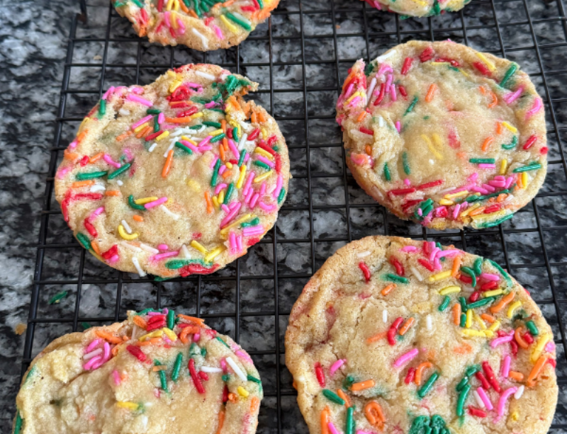 Baked Pot Cookies on Cooling Rack