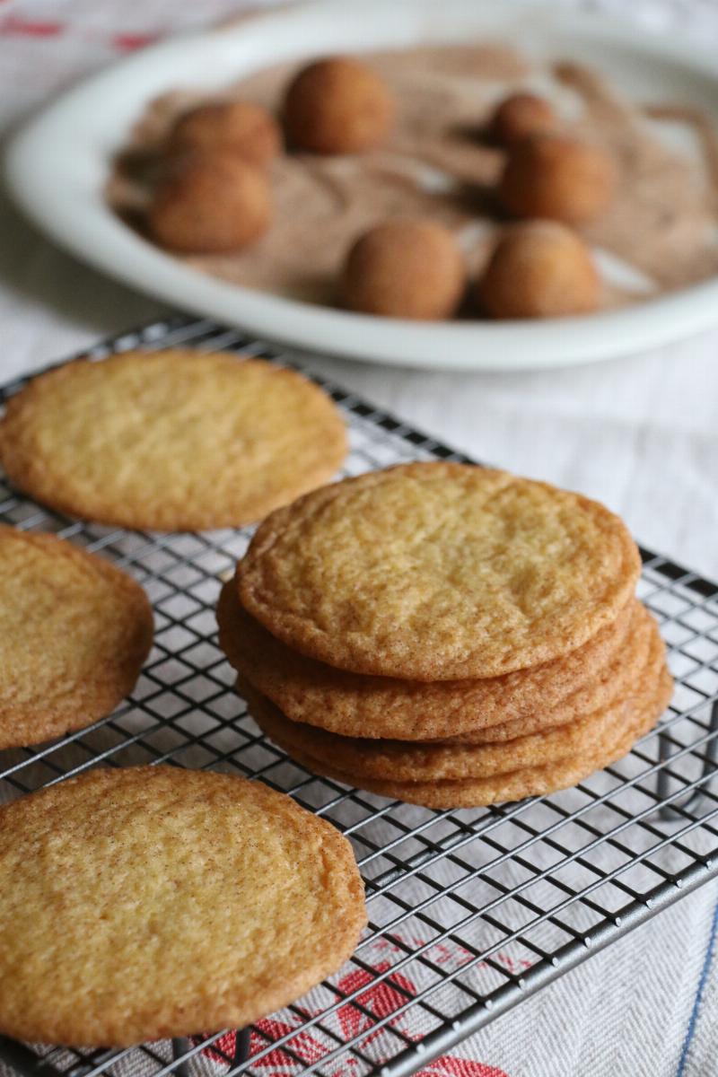 Baked Snickerdoodle Cookies on Baking Sheet