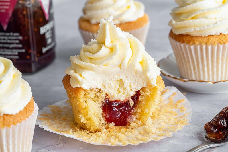 Perfectly baked strawberry cupcakes cooling