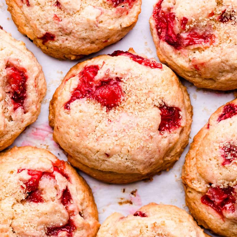 Baked Strawberry Shortbread Cookies