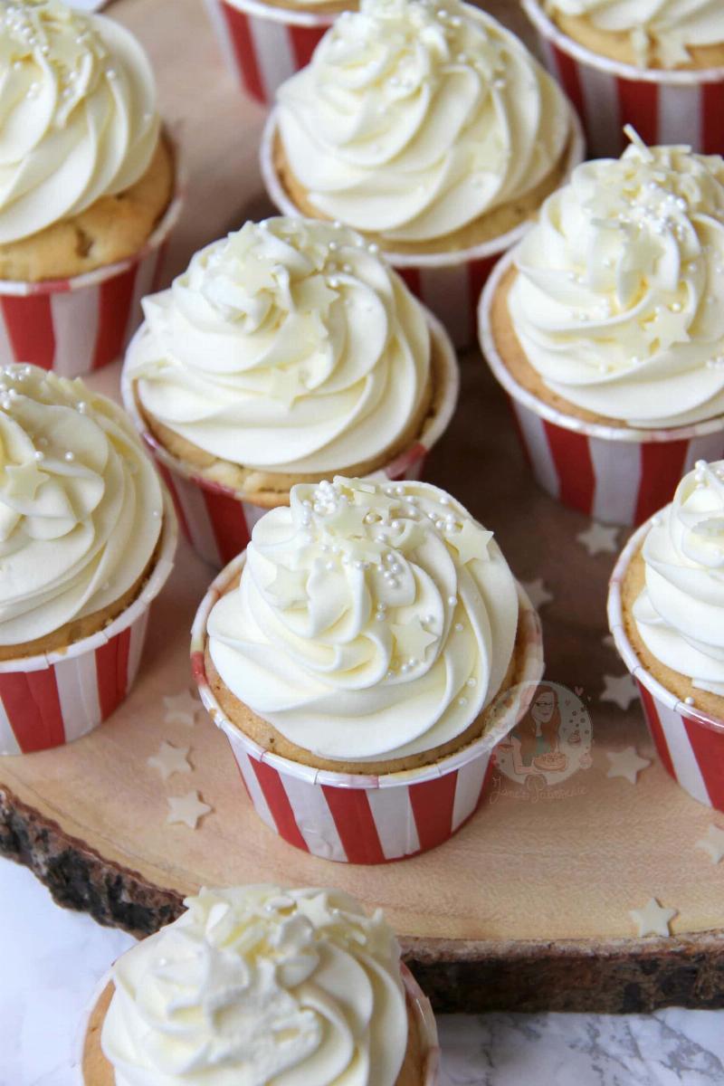 Baked White Cupcakes Cooling