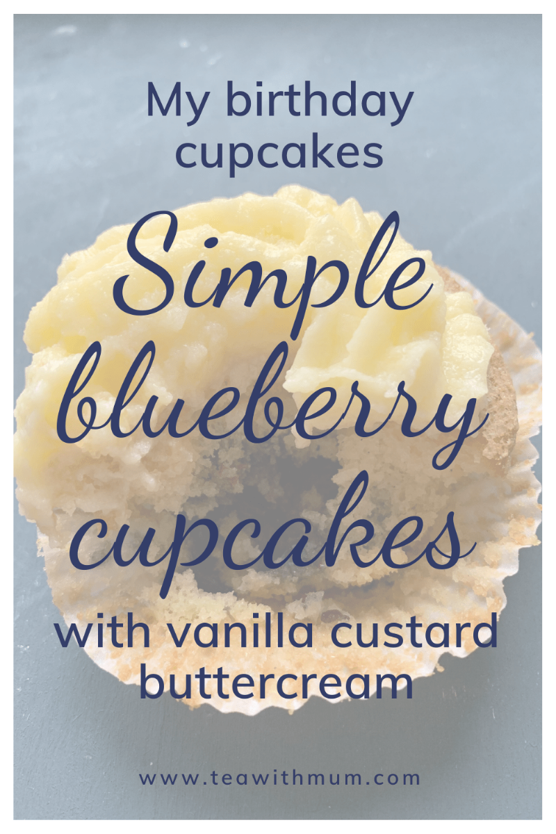 Baking simple blueberry cupcakes in the oven