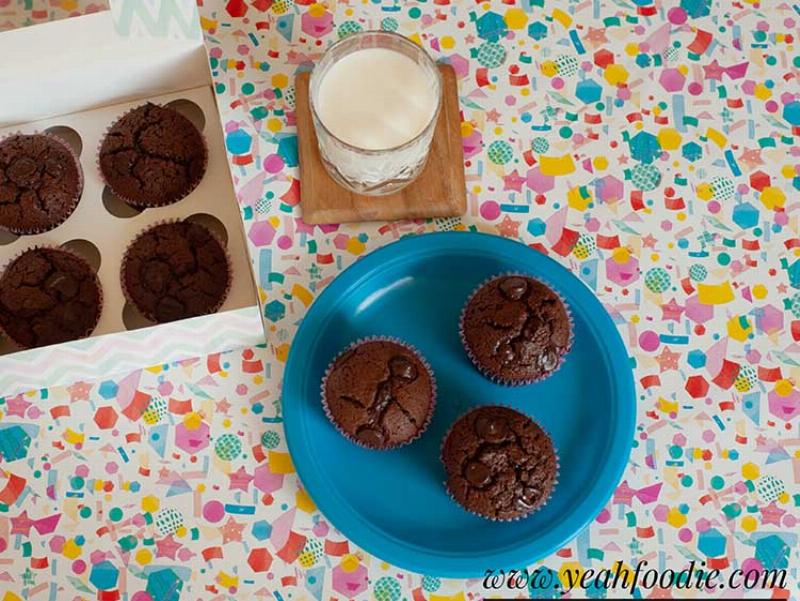 Chocolate Chip Cupcakes Baking in an Oven