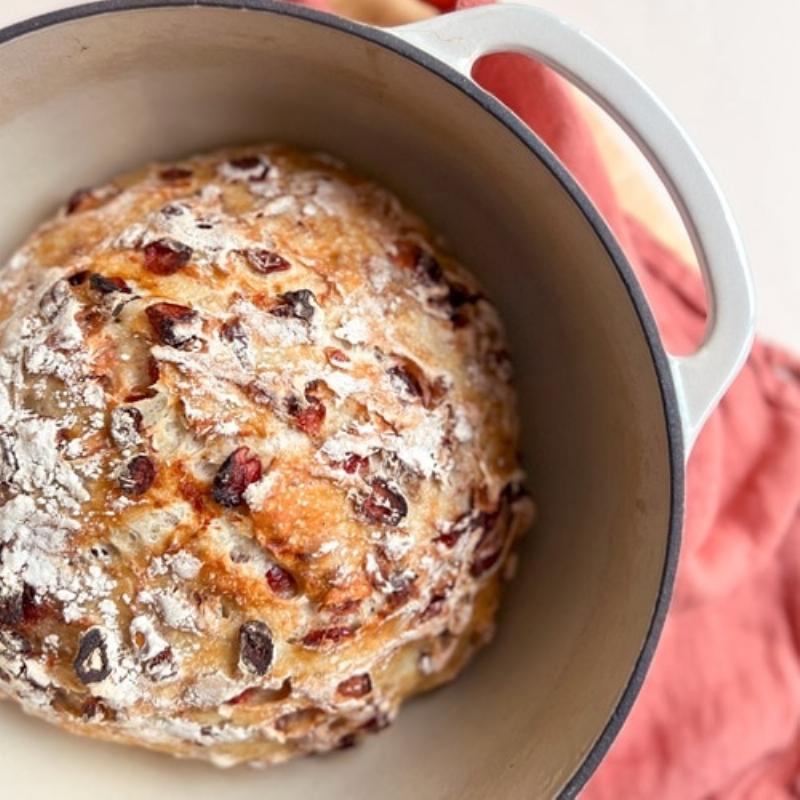 Baking Cranberry Bread Loaf in Oven