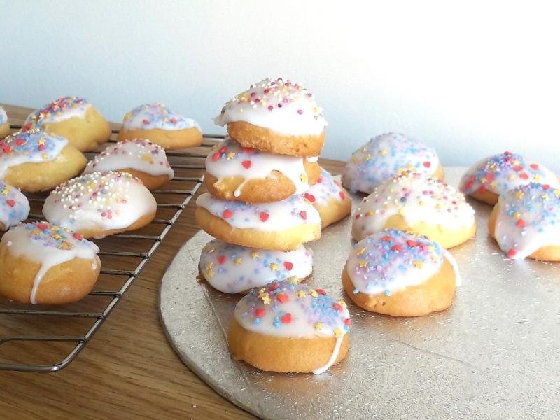 Baking and cooling anise cookies on baking sheets and wire rack