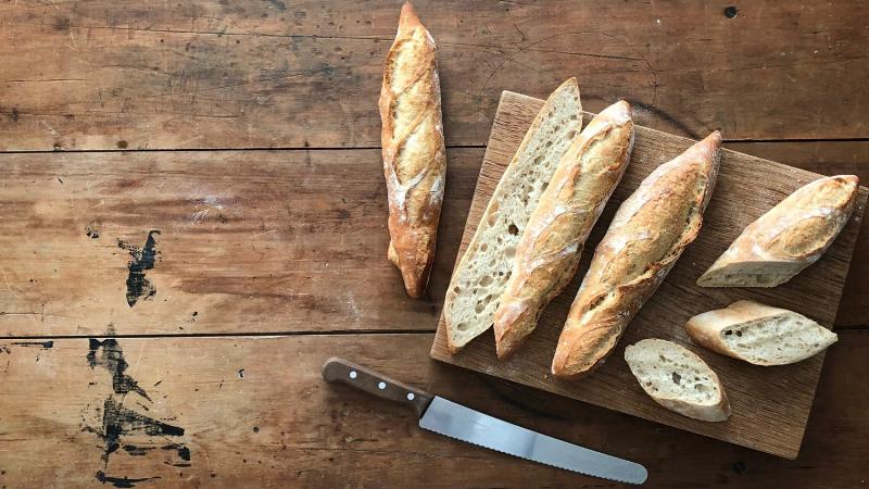 Baking French Baguettes in a Hot Oven for a Crusty Finish