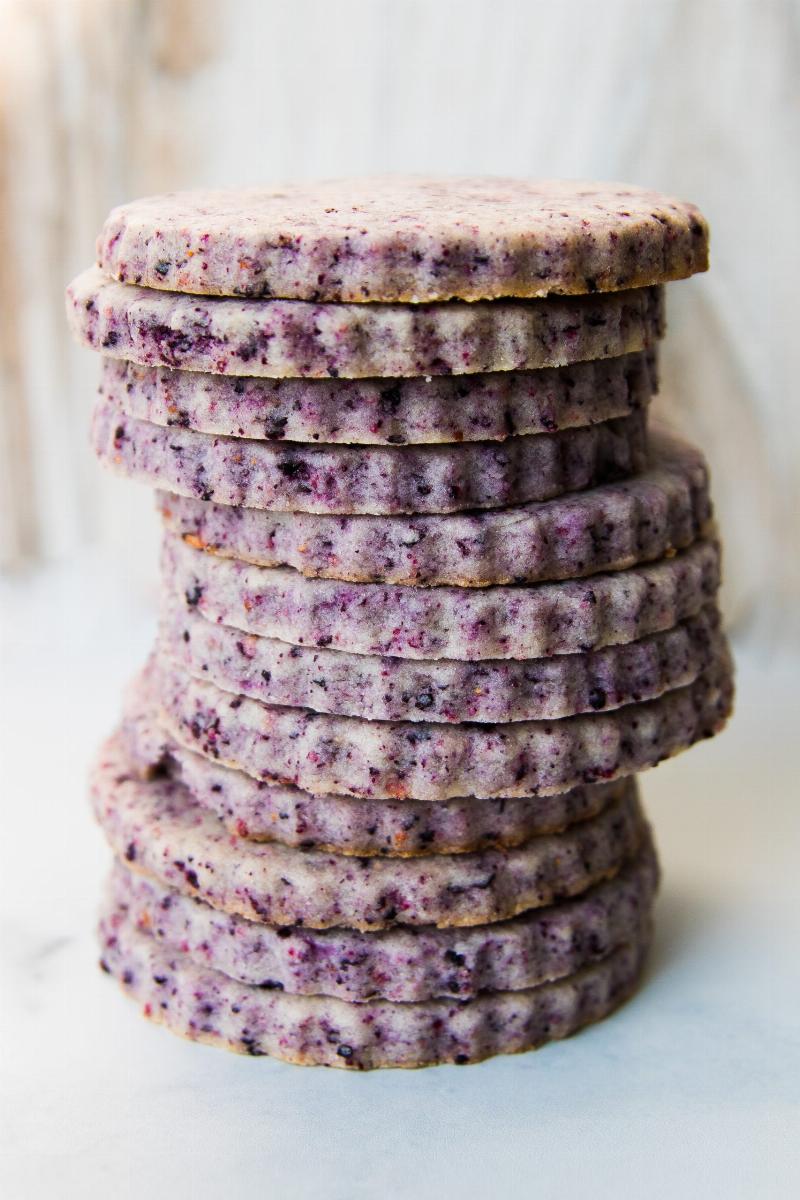 Baking Sheet with Perfect Blueberry Cookies 