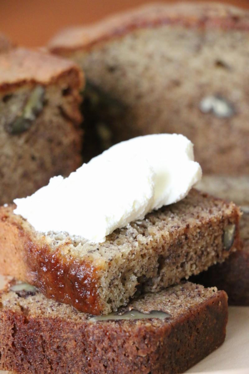 Banana Bread Ingredients with Two Bananas