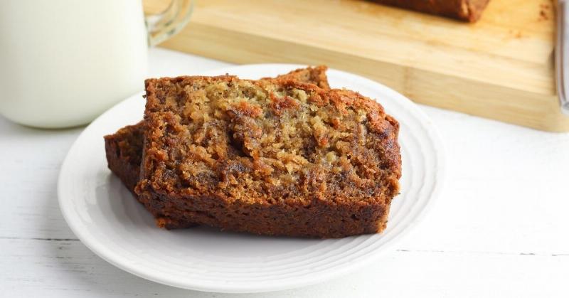 Delicious Slices of Moist Banana Bread Served on a Plate