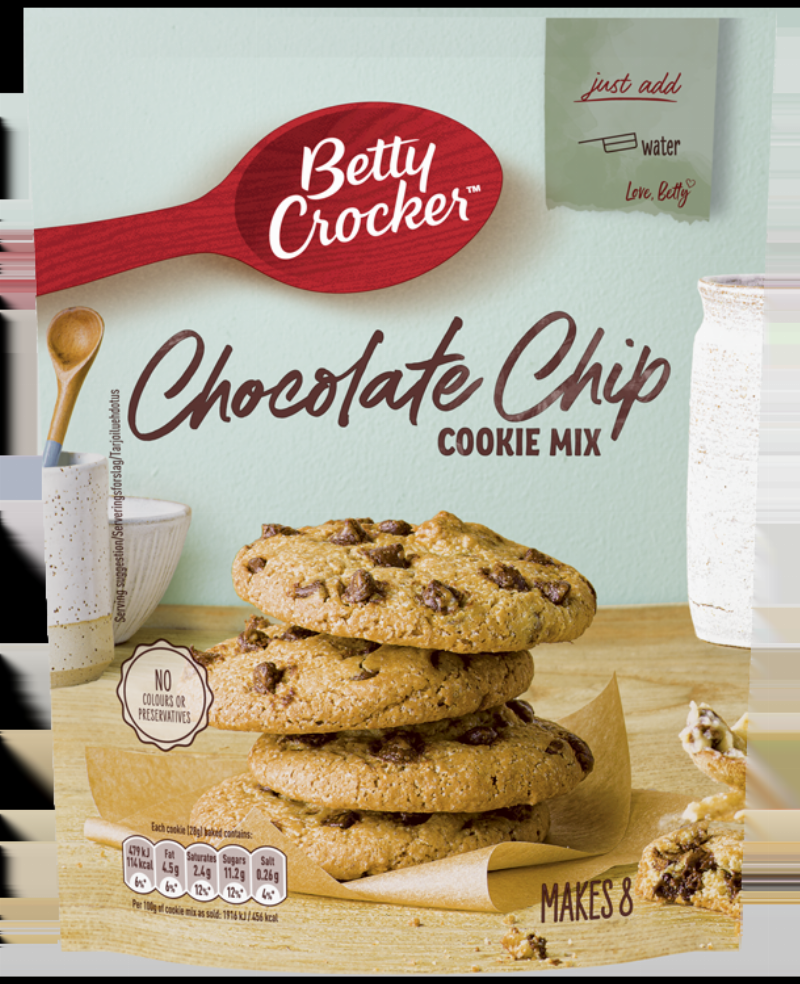 Betty Crocker chocolate chip cookie dough being prepared