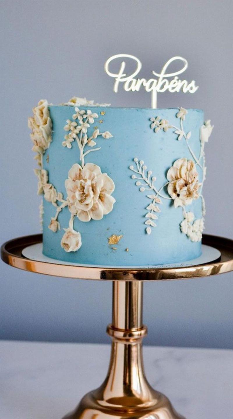 Vanilla Birthday Cake with Floral Decor