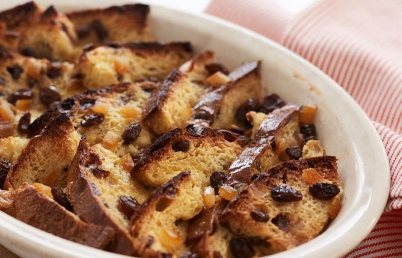 Bread Pudding Baking in Water Bath