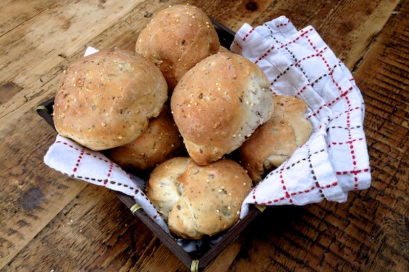 Bread Rolls Served in a Basket