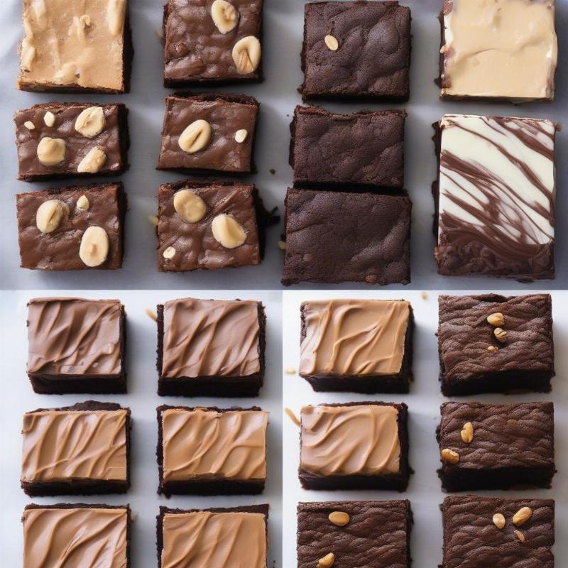 Brownie Variations with Nuts and Frosting