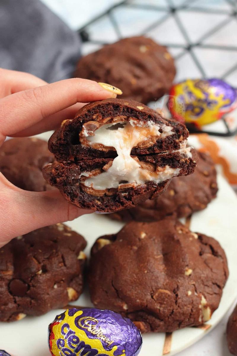 Cadbury Creme Egg Stuffed Cookies