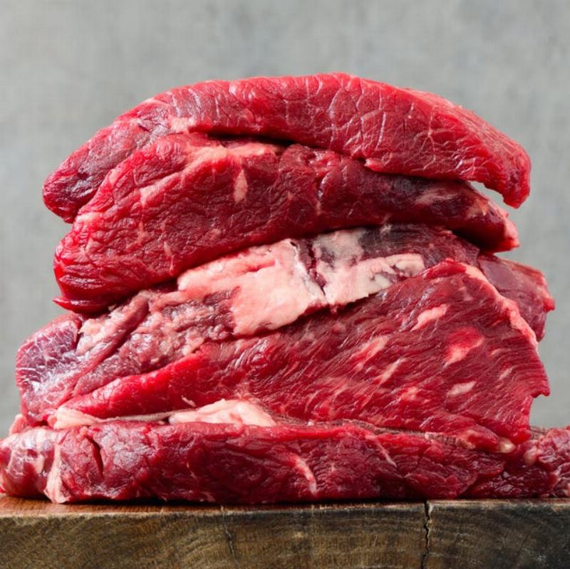 A plate of steak with carnivore bread