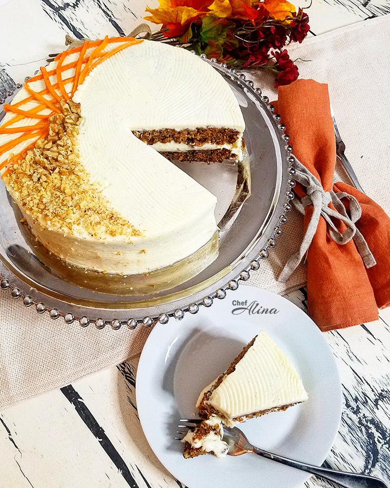 Carrot Cake Batter in a Prepared Baking Pan