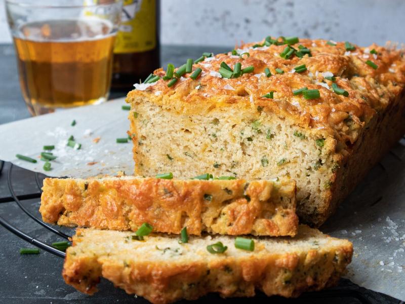 Cheddar Jalapeño Beer Bread with Melted Cheese