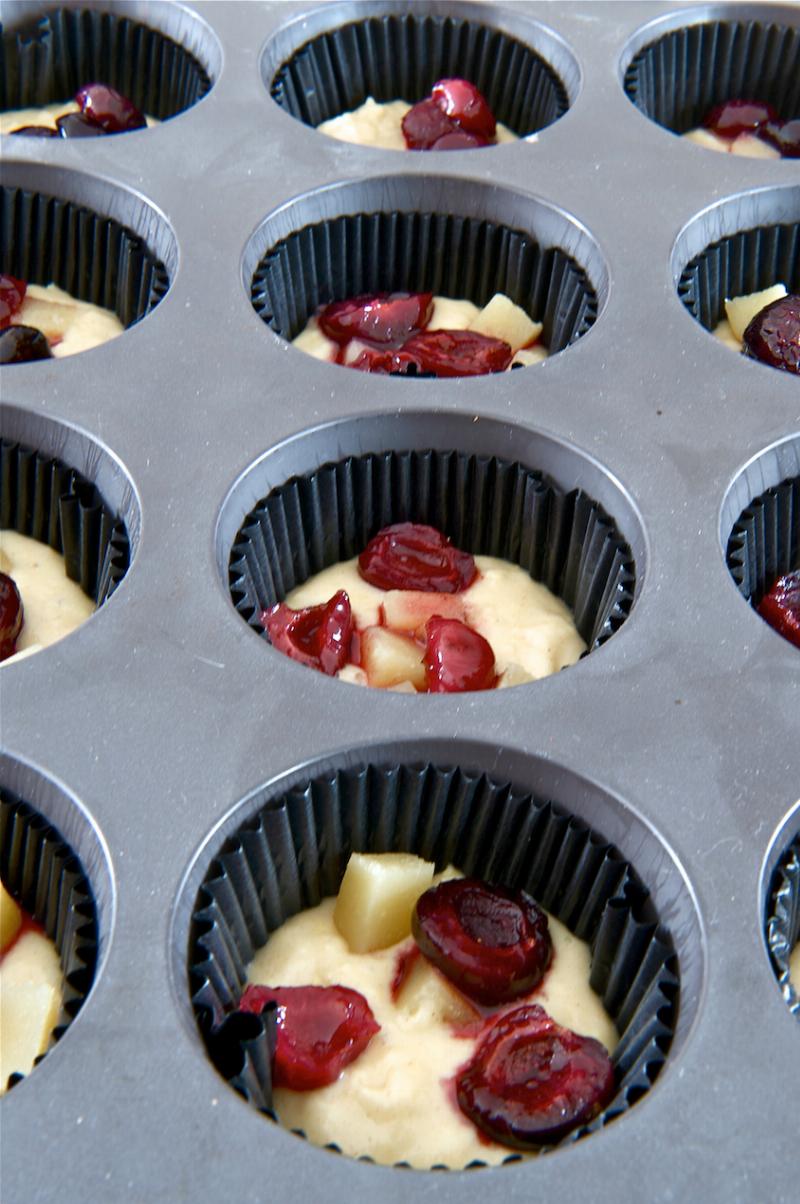 Mixing Cherry Cupcake Batter