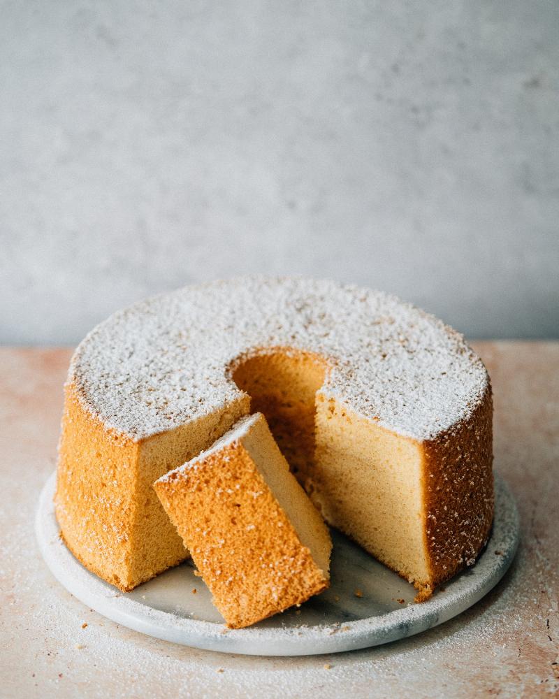 Chiffon Cake Ingredients: Flour, Eggs, Oil, Sugar