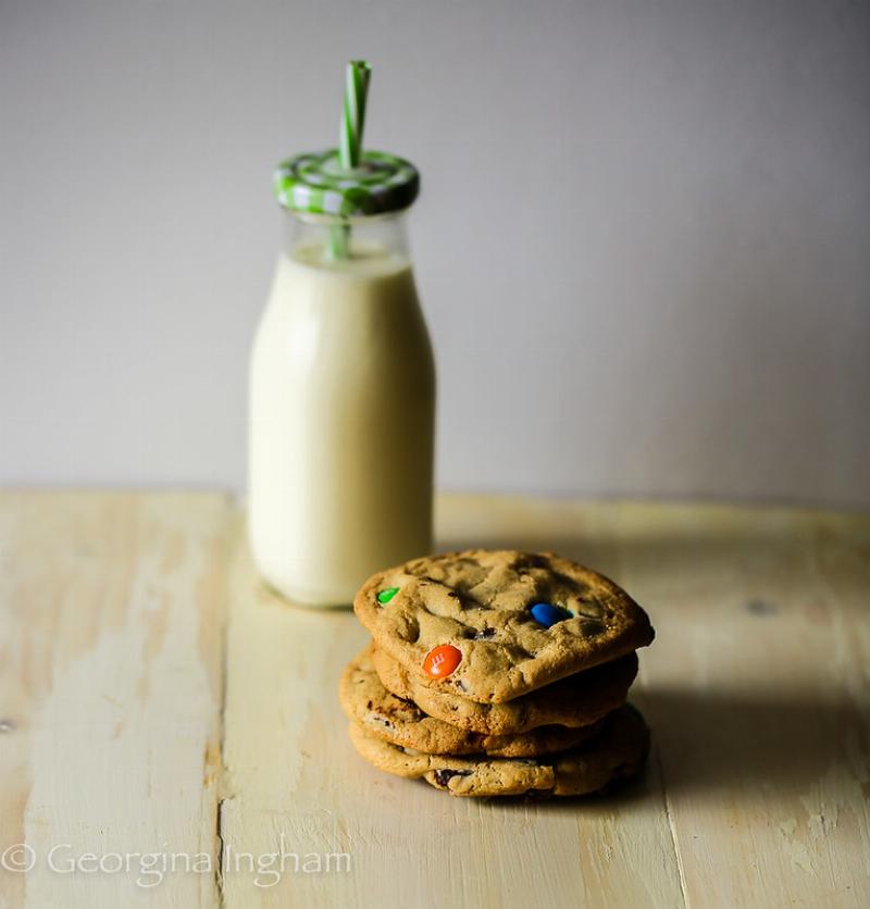 Chocolate chip cookies arranged on a plate for Mother's Day