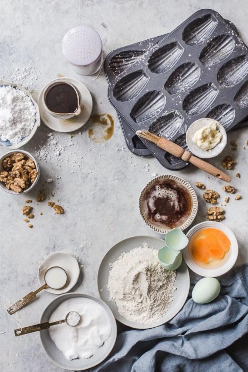 Chocolate Chip Cupcake Ingredients Laid Out on a Table