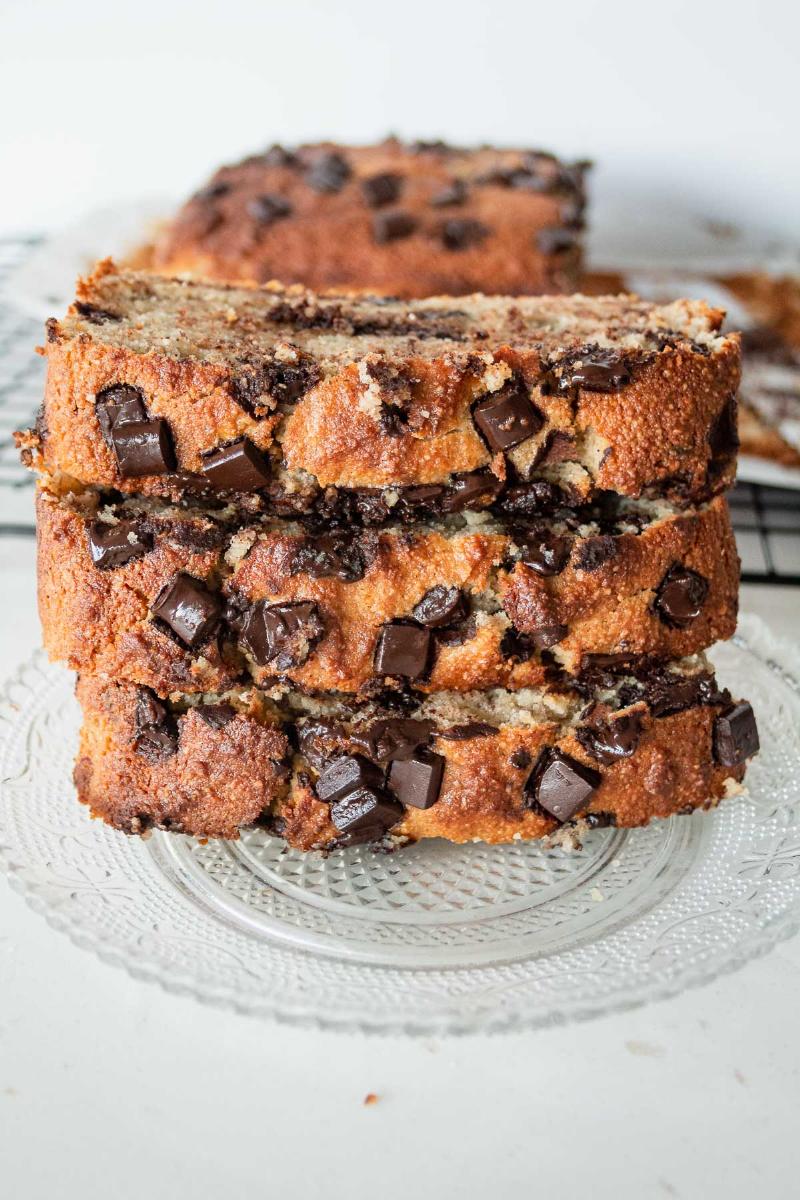 A Slice of Chocolate Chip Keto Banana Bread