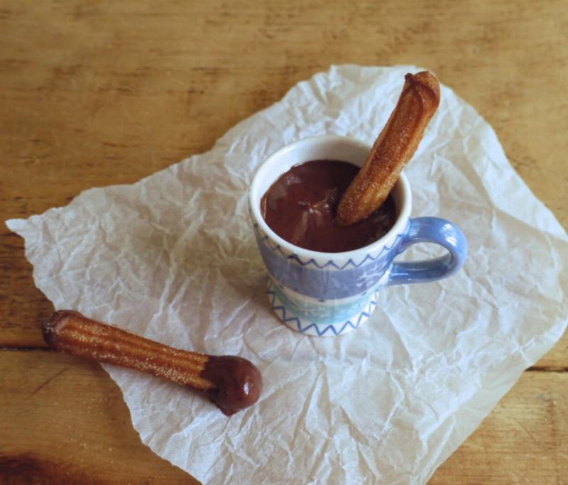 Chocolate Churros Dipped in Chocolate Sauce