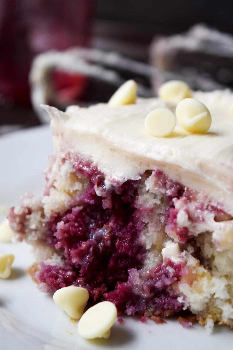 Slice of Chocolate Raspberry Cake with Raspberry Sauce