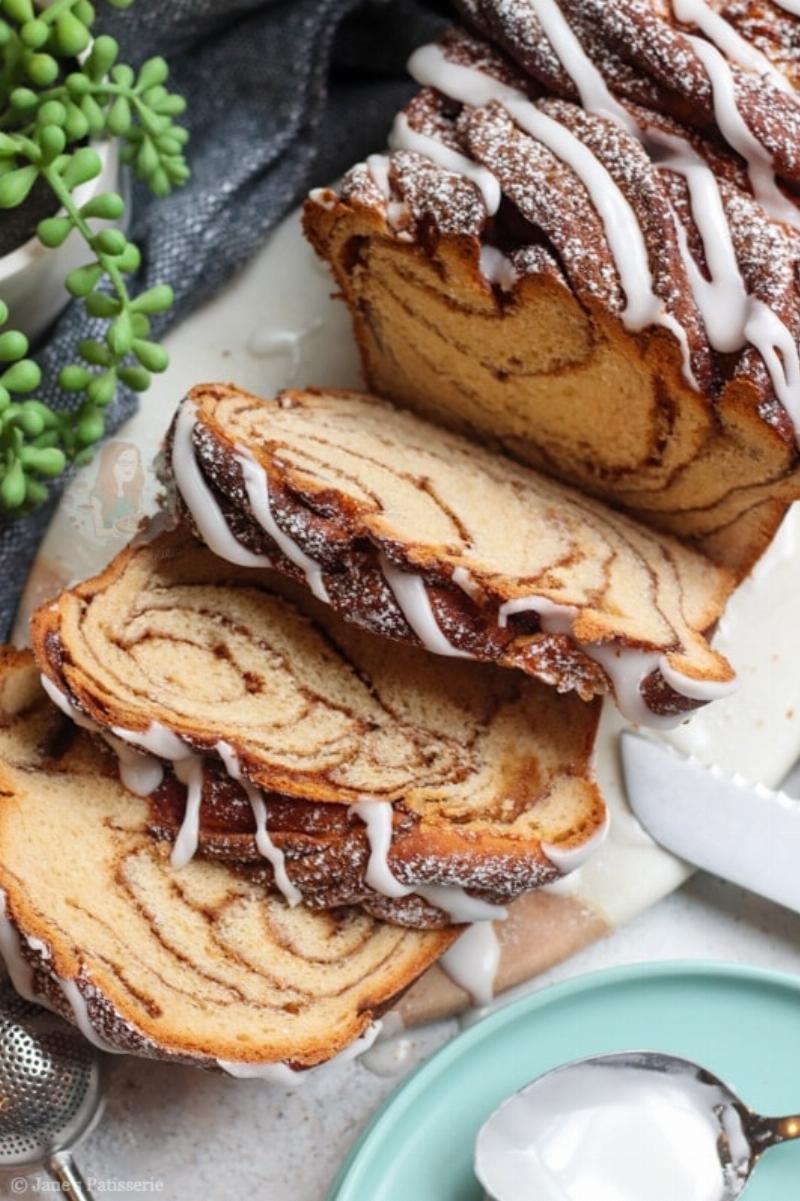 Cinnamon Bread Dough Being Swirled