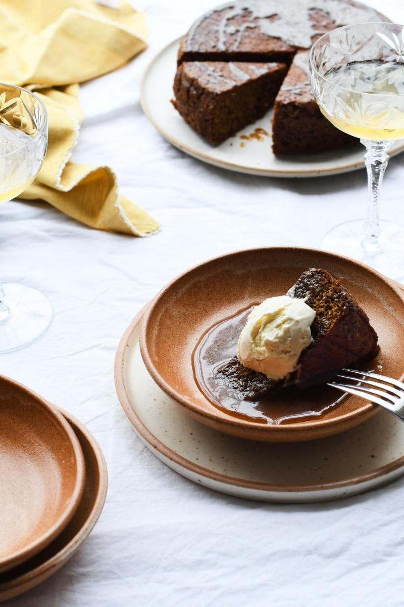 Classic Ginger Cake with Caramel Drizzle