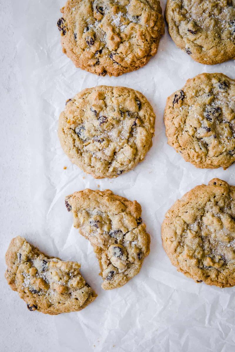 Classic Oatmeal Raisin Cookies on a Cooling Rack